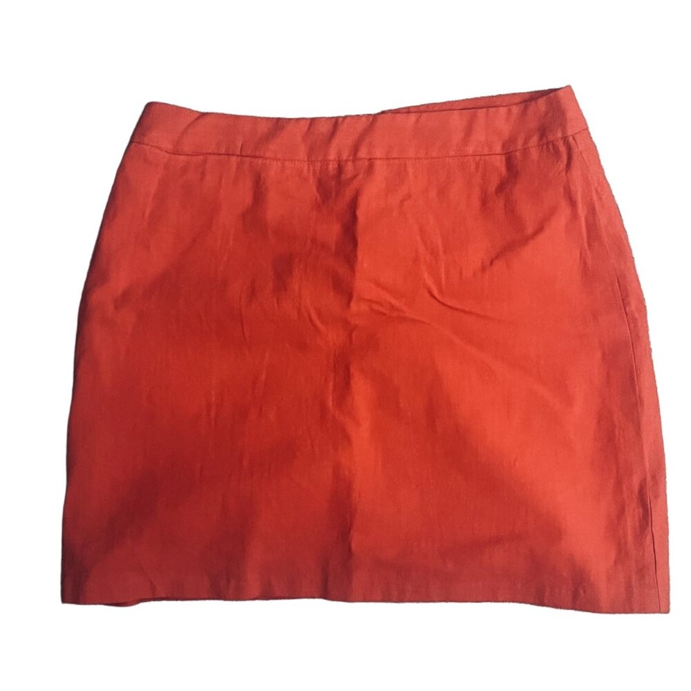 Blue Blush Orange 100% Cotton Lined Skirt Large